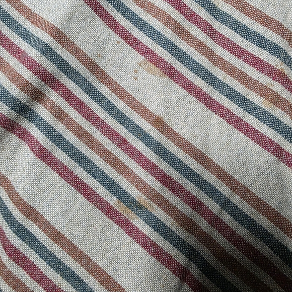 Vtg ILGWU Wool A-Line Midi Skirt Striped Earth Tones XS 23" Waist Made in USA - Picture 4 of 4